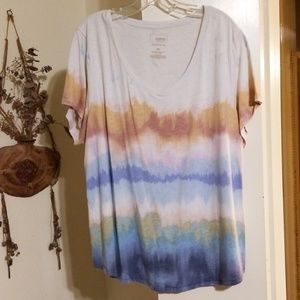 2X Sonoma Vneck tie dye short sleeve cotton Tshirt
